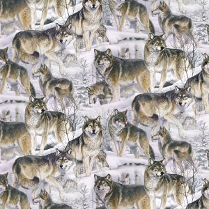David Textiles Wolves In The Snow Novelty Cotton Fabric