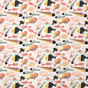 Crowded Pastel Fish Super Snuggle Flannel Fabric