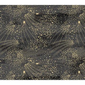 Celestial Stars Black Quilt Metallic Cotton Fabric by Keepsake Calico