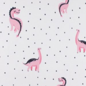 Cute Dino Blizzard Prints Fleece Fabric