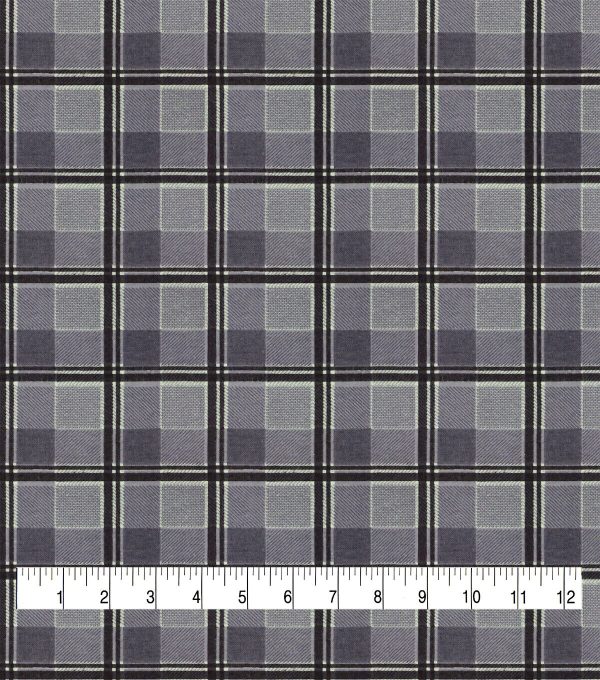 Plaid Gray 108 Wide Flannel Fabric - Image 3