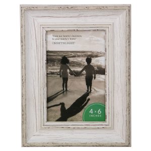 Northlight 4 x 6 White Distressed Vintage Wall Tabletop Picture Frame