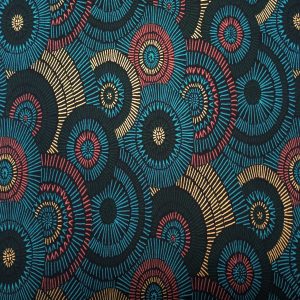 Dark Teal Overlap Circles Quilt Cotton Fabric by Quilter s Showcase