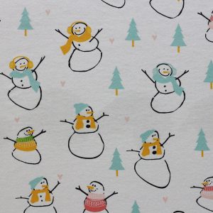 Pastel Snowmen   Trees Super Snuggle Christmas Flannel Fabric
