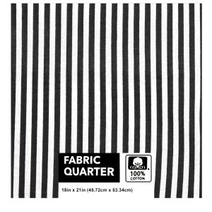 18 x 21 Black Stripes Cotton Fabric Quarter 1pc by Keepsake Calico - 1