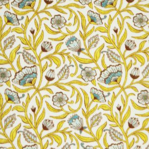 Yellow Scrolly Anti Pill Plush Fleece Fabric