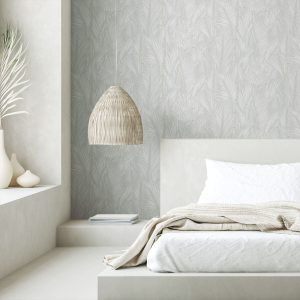 RoomMates 20.5 x 16.5 Gray Swaying Fronds Peel   Stick Wallpaper