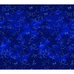 Star Constellations Metallicallic Novelty Metallic Cotton Fabric