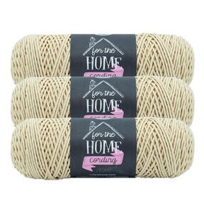 Lion Brand For The Home Cording 68yds Worsted Cotton Blend Yarn 3 Bundle