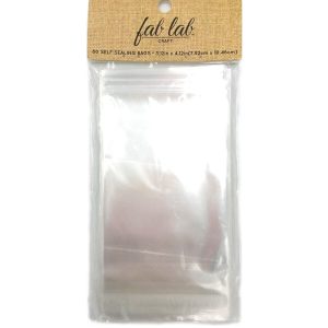 Fab Lab 3 x 4 Self Sealing Transparent Bags 80pc