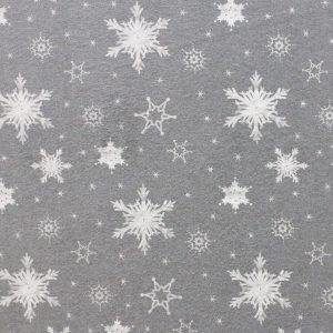 Snowflakes on Gray Super Snuggle Christmas Flannel Fabric