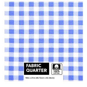 18 x 21 Blue Checkered Cotton Fabric Quarter 1pc by Keepsake Calico