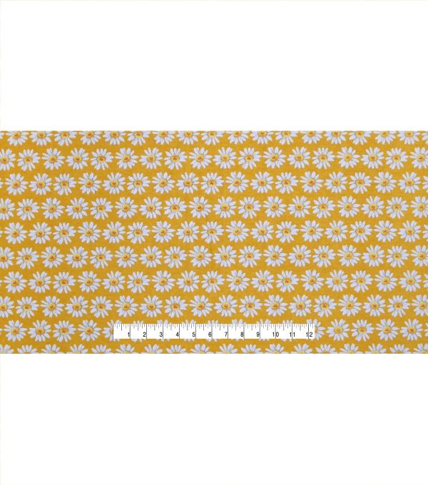 Daisy Yellow Super Snuggle Cotton Fabric - Image 4