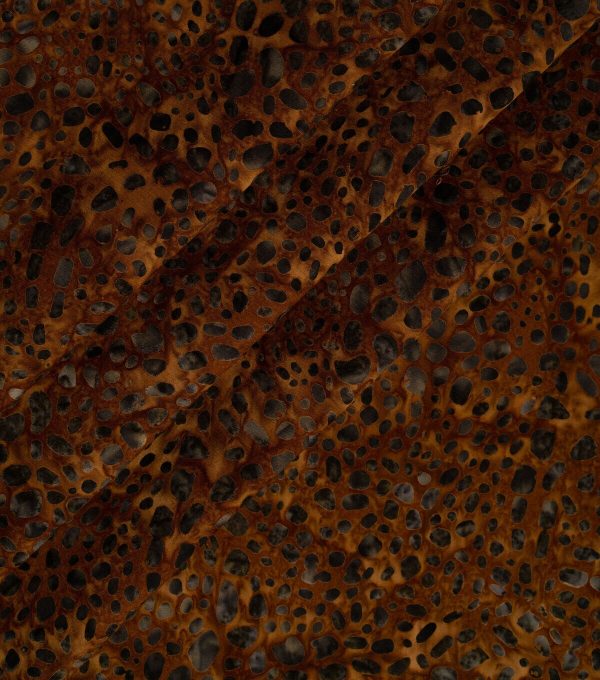 Dark Brown Dots Batik Cotton Fabric - Image 3