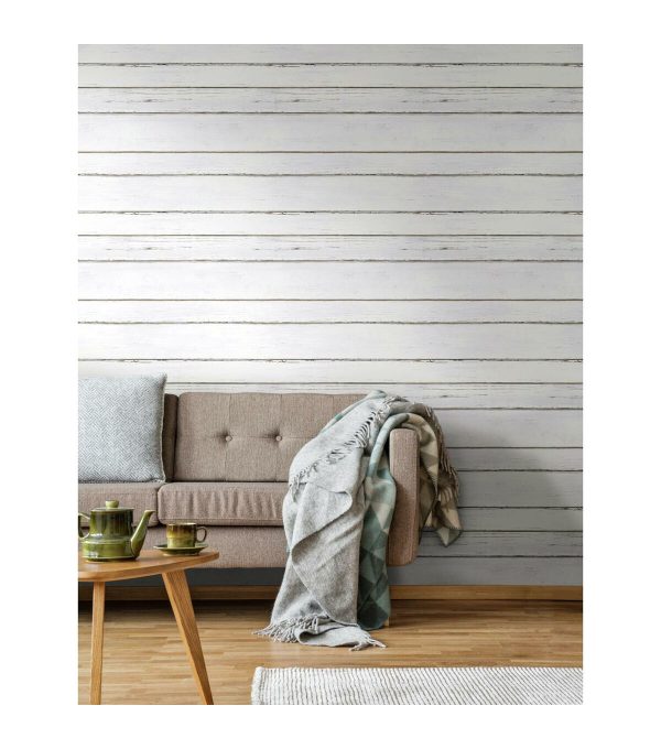 RoomMates Shiplap Peelable Wallpaper White - Image 7