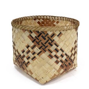 14 Checkered Bamboo Woven Basket by Place   Time