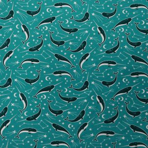 Narwhals on Blue Super Snuggle Flannel Fabric