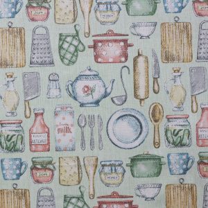 Baking Needs Mint Novelty Cotton Fabric
