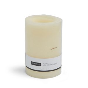 Flameless 4 6 Cream Vanilla Scented LED Rustic Pillar Candle