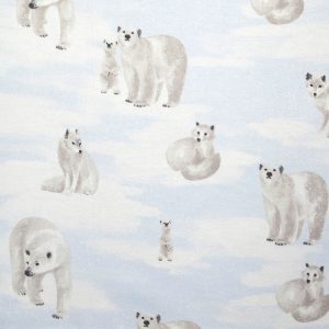 Super Snuggle Polar Bears   Foxes Flannel Fabric