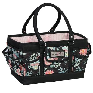 Everything Mary 13 Black Floral Collapsible Deluxe Store   Tote - 1