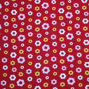 Flowers on Red Super Snuggle Flannel Fabric