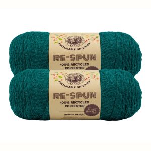 Lion Brand Re-Spun Bonus Bundle 358yds Worsted Polyester Yarn 2 Bundle