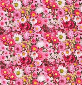 Fabric Traditions Pink   Red Garden Party Floral Premium Cotton Fabric - 1