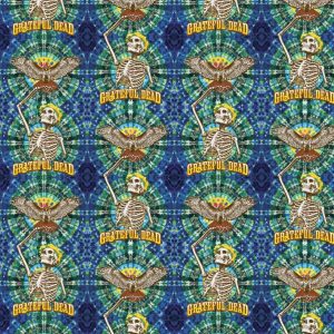Grateful Dead Cotton Fabric Skeleton Hawk