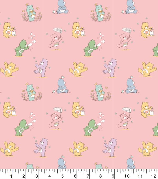 Care Bears Flannel Fabric Playful Pink