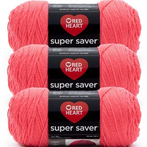 Red Heart Super Saver 364yds Worsted Acrylic Yarn 3 Bundle
