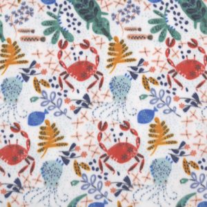 Watercolor Ocean Animals Anti Pill Fleece Fabric