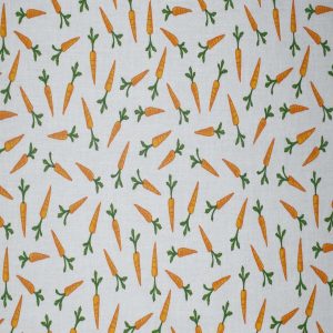 Garden Carrots on White Cotton Fabric by Quilter s Showcase - 1