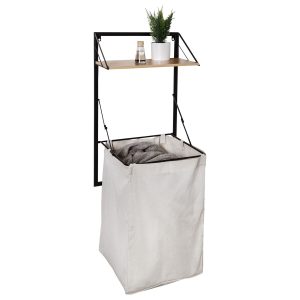 Honey Can Do 18 x 55 Wall Mounted Hamper With Canvas Laundry Bag