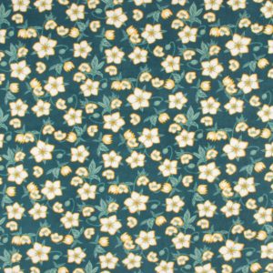 Yellow Floral on Green Anti Pill Fleece Fabric