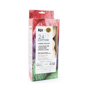 Lion Brand 3.5oz Pink Purple   Green 24/7 Cotton Yarn RIT Dye Kit