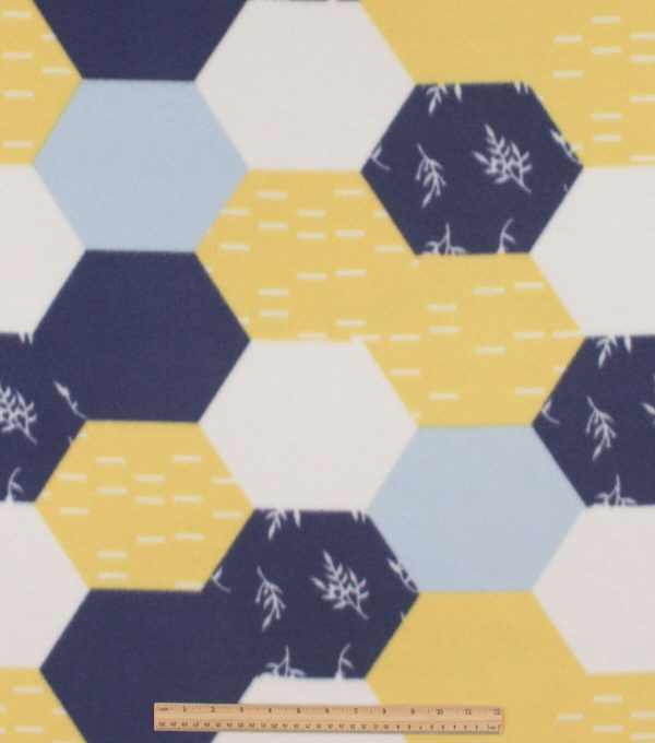 Floral Honeycomb Blizzard Fleece Fabric - Image 2