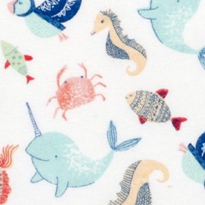 Pattern Trap Sea Life Super Snuggle Flannel Fabric - 1