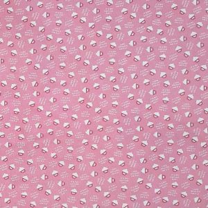 Cupcakes on Pink Novelty Cotton Fabric