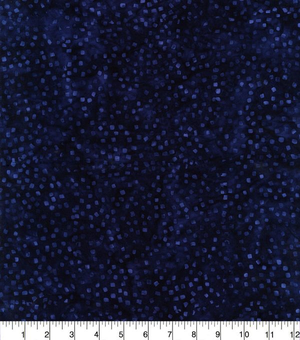 Blue Scattered Dots Batik Cotton Fabric - Image 2