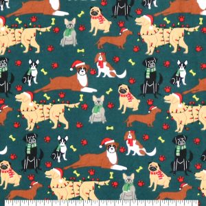 Festive Pups Super Snuggle Christmas Flannel Fabric