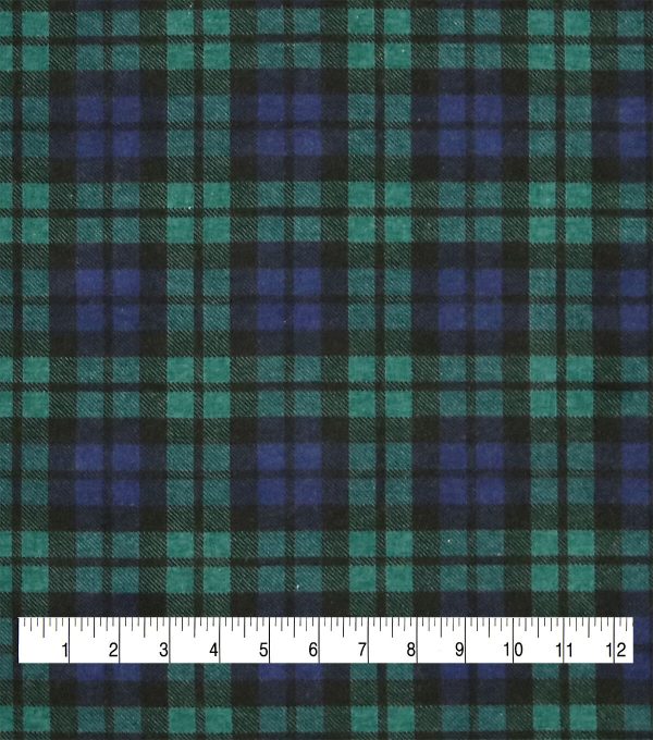 Navy Tartan 108 Wide Flannel Fabric - Image 3