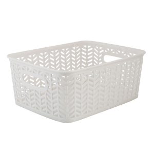 Simplify 10 x 4 Herringbone Storage Bin With Handles