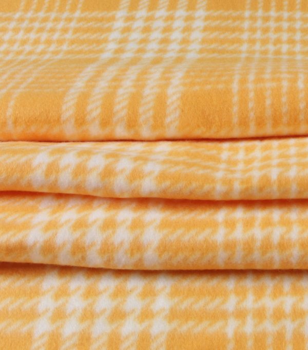 Mustard Plaid Blizzard Fleece Fabric - Image 2