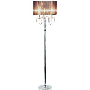 All The Rages Romantic Sheer Shade Floor Lamp with Hanging Crystals