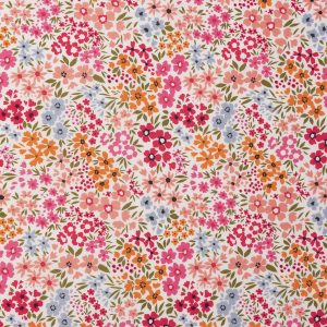 Floral on Pink Cotton Fabric by Keepsake Calico