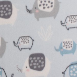 Baby Blue Elephant Blizzard Fleece Fabric