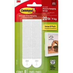 Command 20lb White Picture Hanging Strips 8pk