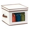 Honey Can Do 12 White   Brown Dinnerware Storage Box With Handles