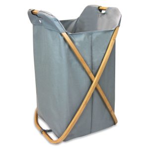 Oceanstar 26.5 Bamboo Folding X Frame Laundry Hamper Sorter